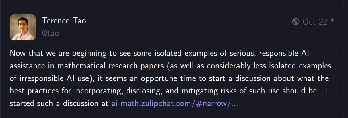 Terence Tao post